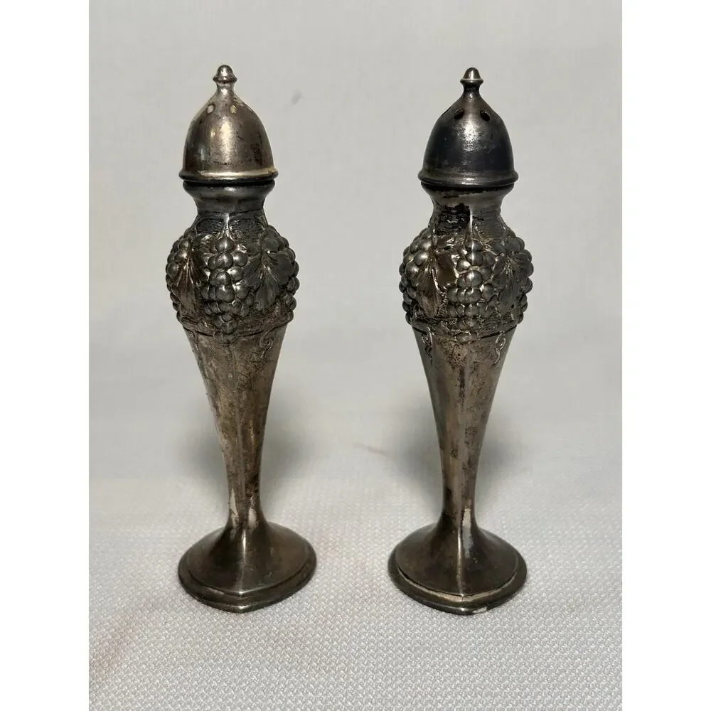 Vintage Weidlich Brothers Silver-plated Metal Art Deco Grape Leaves 5”